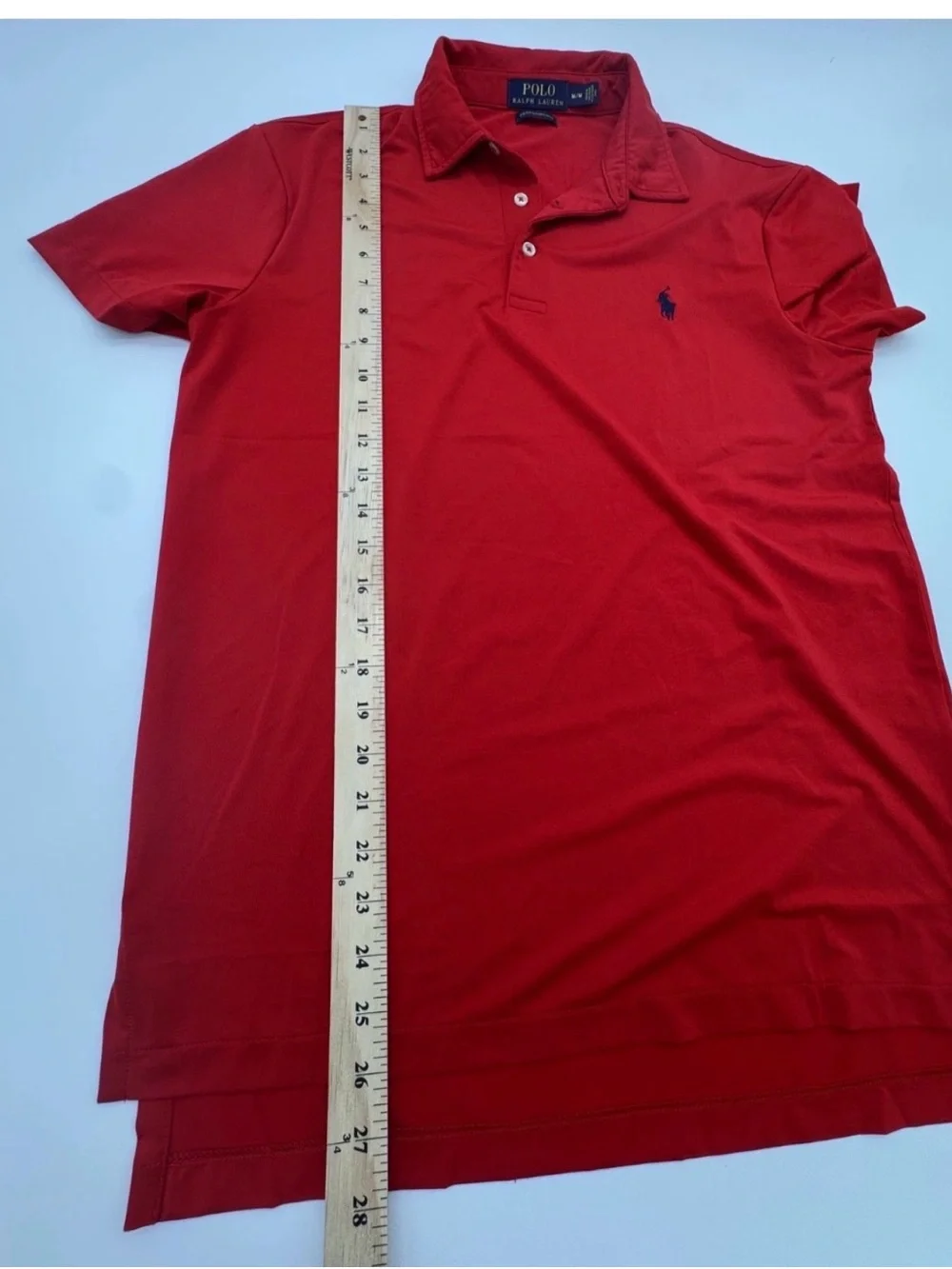 Ralph Lauren Mens Red Golf Polo Shirt M Performance Stretch Moisture